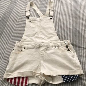 Xhilaration Red white & blue overalls